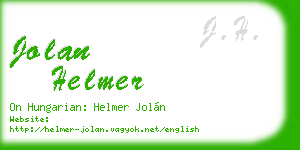 jolan helmer business card